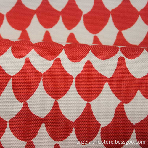 Custom Printed Red 100 Cotton Canvas Fabric for Curtain